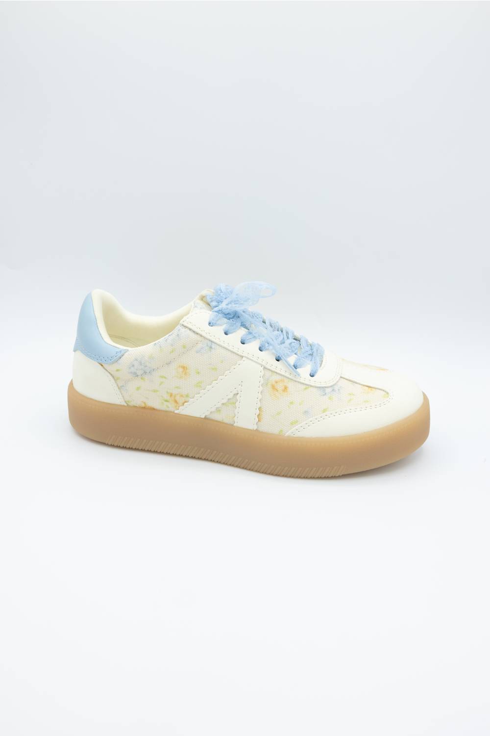 MIA Axel Sneakers for Women in Blue Floral; Sneaker with floral pattern on a light gray background