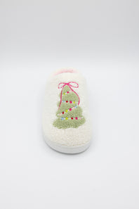  MIA Cozi Christmas Tree Slippers for Women in White