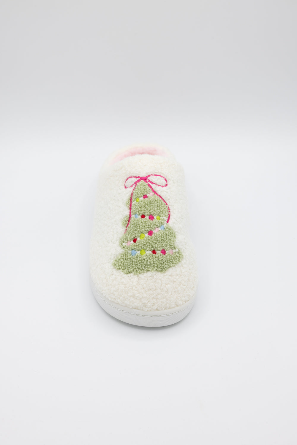  MIA Cozi Christmas Tree Slippers for Women in White