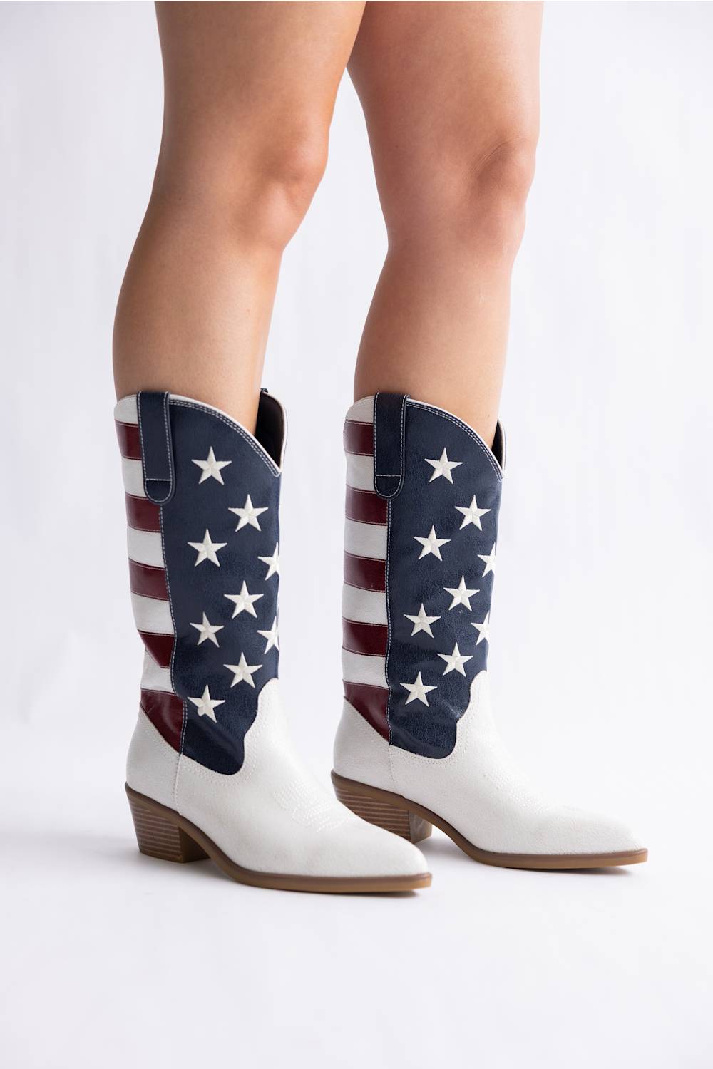 MIA Stars & Stripes Cowgirl Boots for Women in White