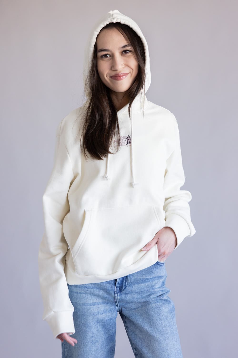 The North Face Midnight Ember Hoodie for Women in White Dune