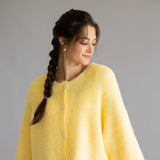 Mimosa Balloon Sleeve Knit Cardigan for Women in Yellow