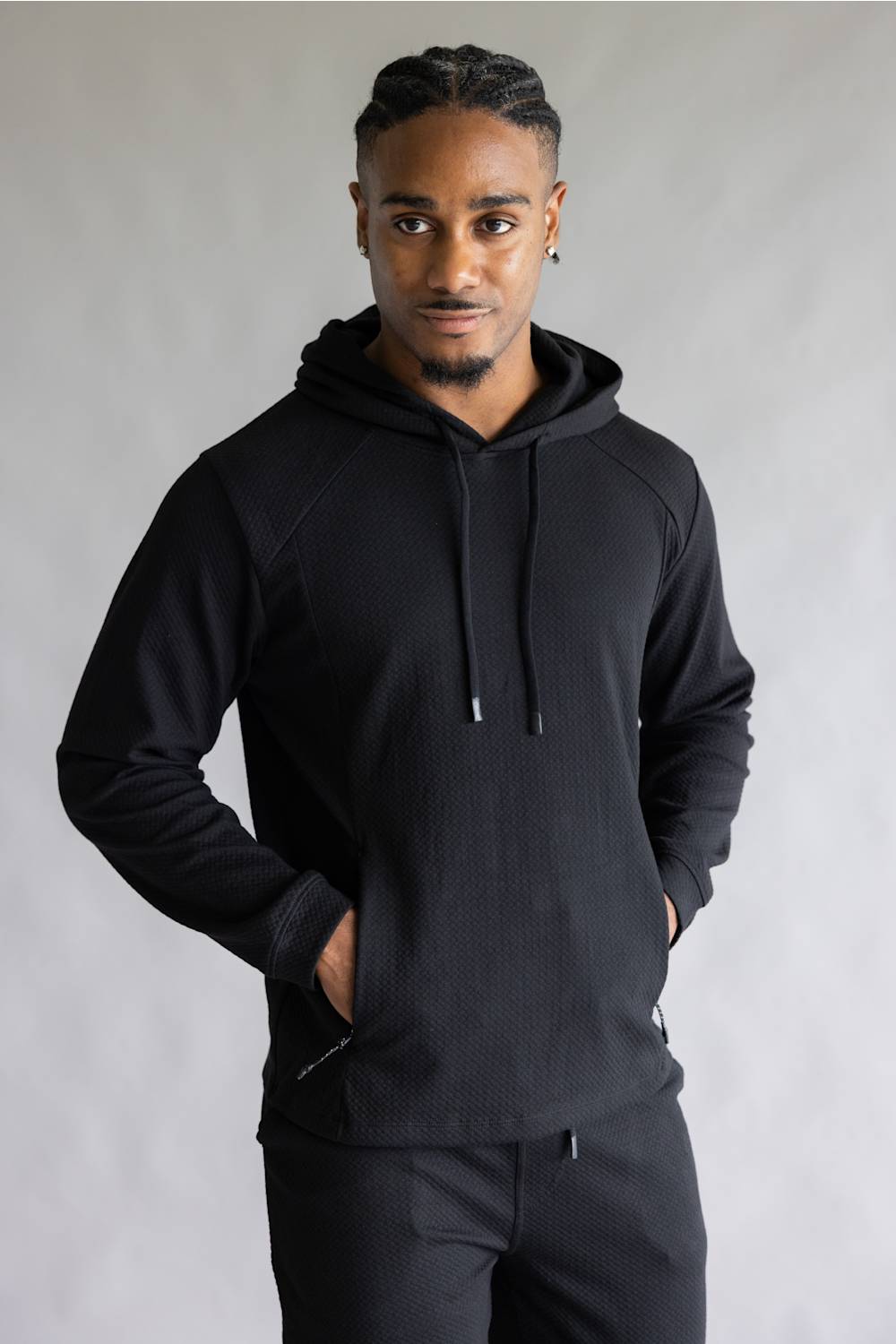 1897 Active Diamond Weave Hoodie Black 
