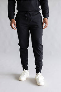 1897 Active Diamond Stretch Joggers in Black