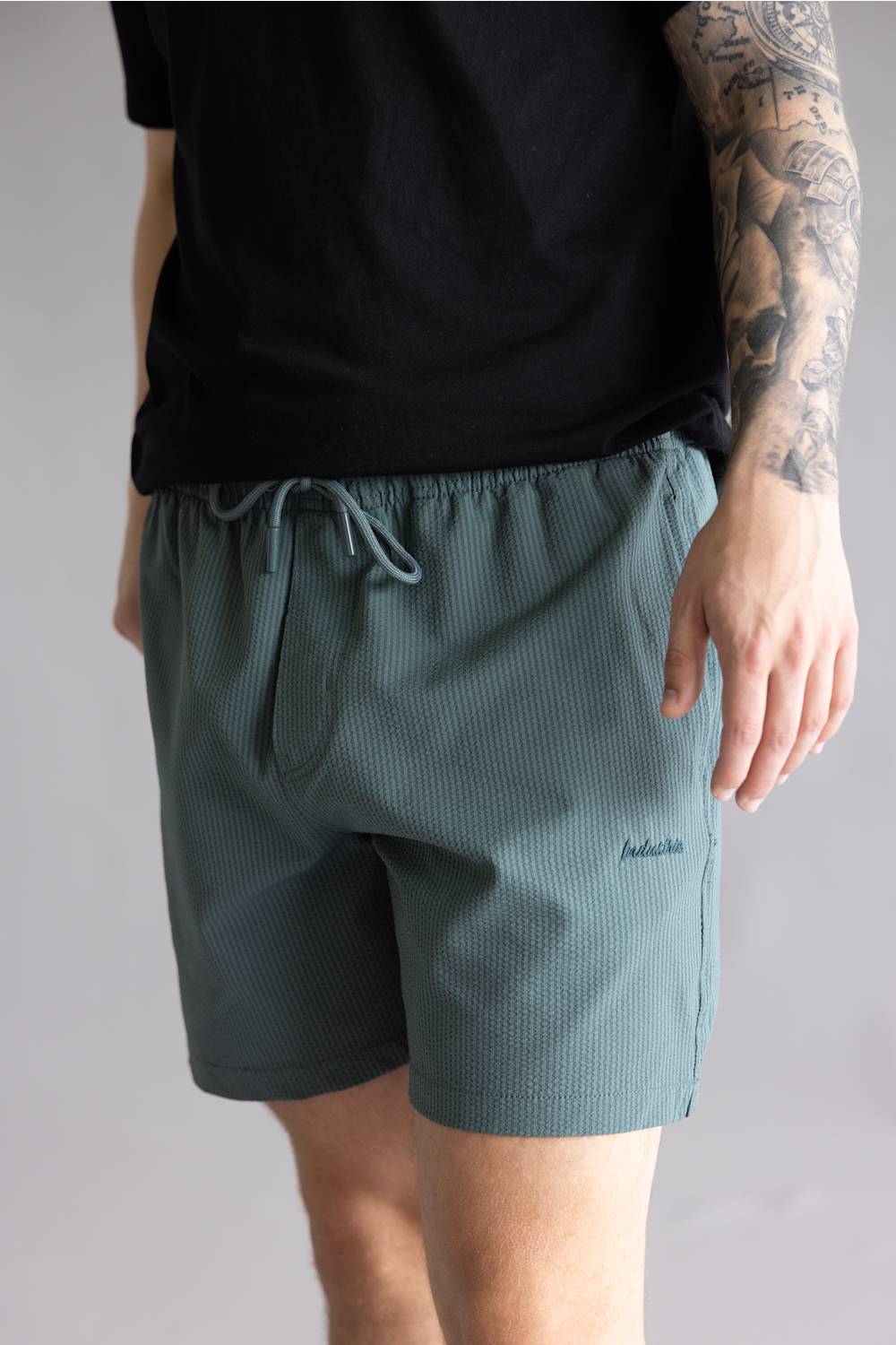 Industrie New Seersucker Swim Shorts for Men in Marine