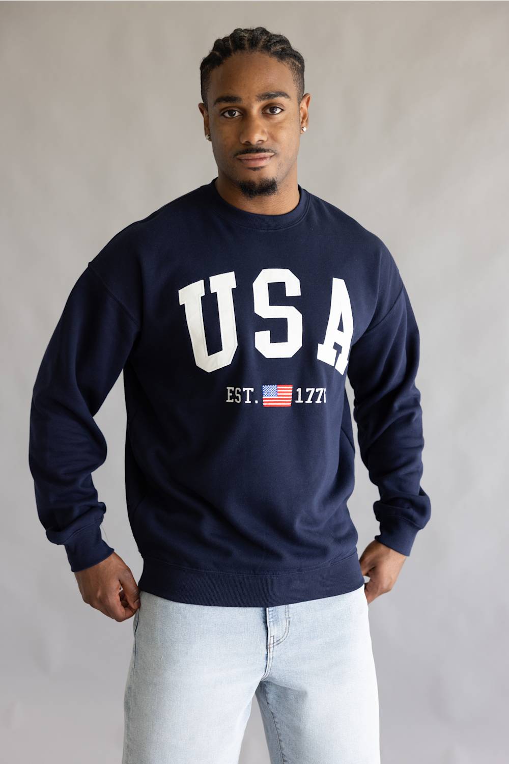 1897 Men USA Crewneck for Men in Navy