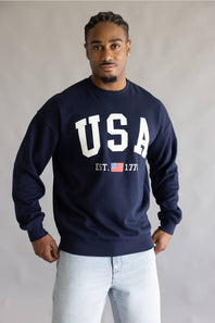 1897 Men USA Crewneck for Men in Navy