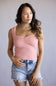 Ruched Tank Top for Women in Rose