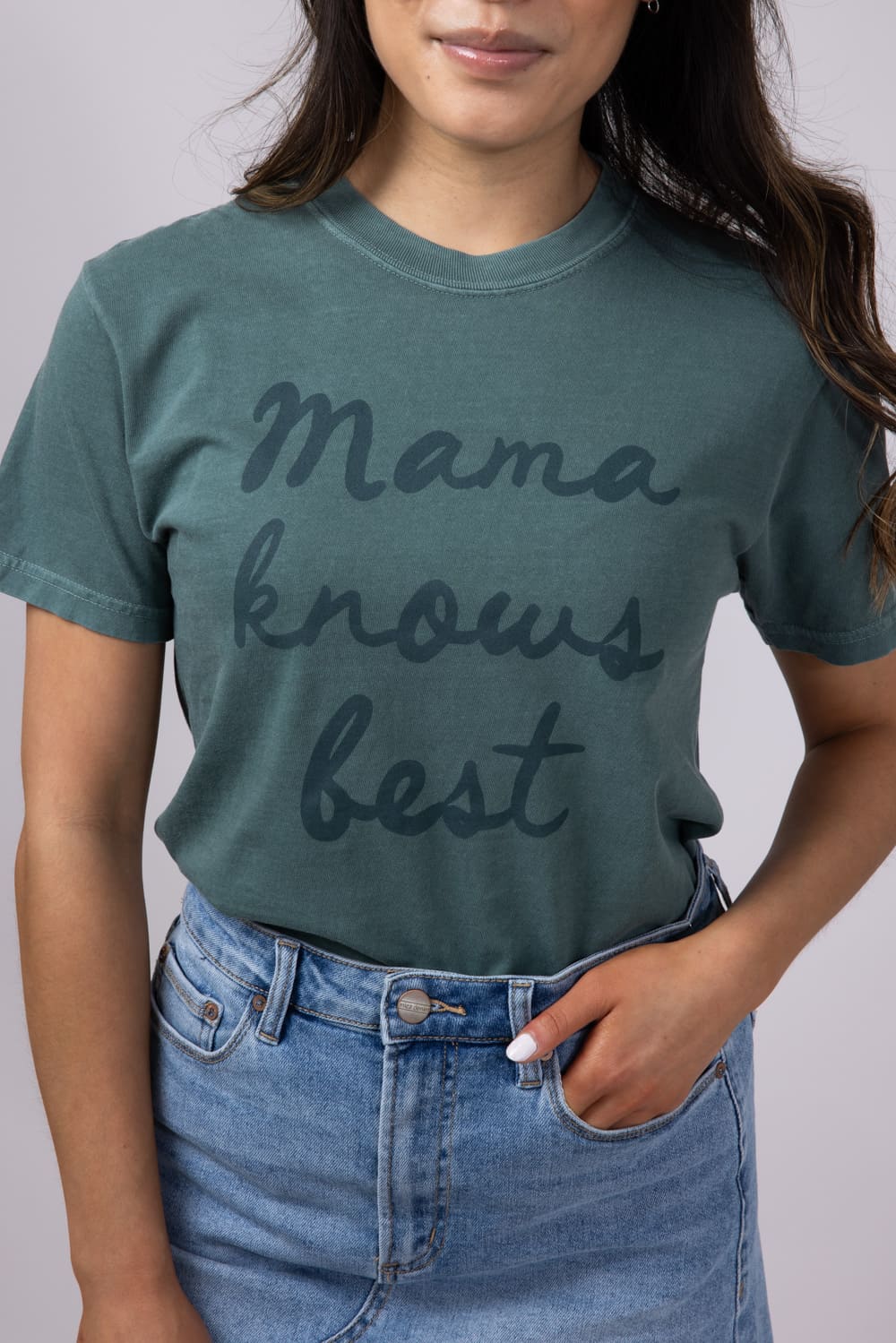 Mama Knows Best T-Shirt for Women in Green | TEE-MAMA-FOREST – Glik's