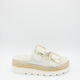 Madden Girl Mythical 2 Band Platform Sandal for Women in Bone