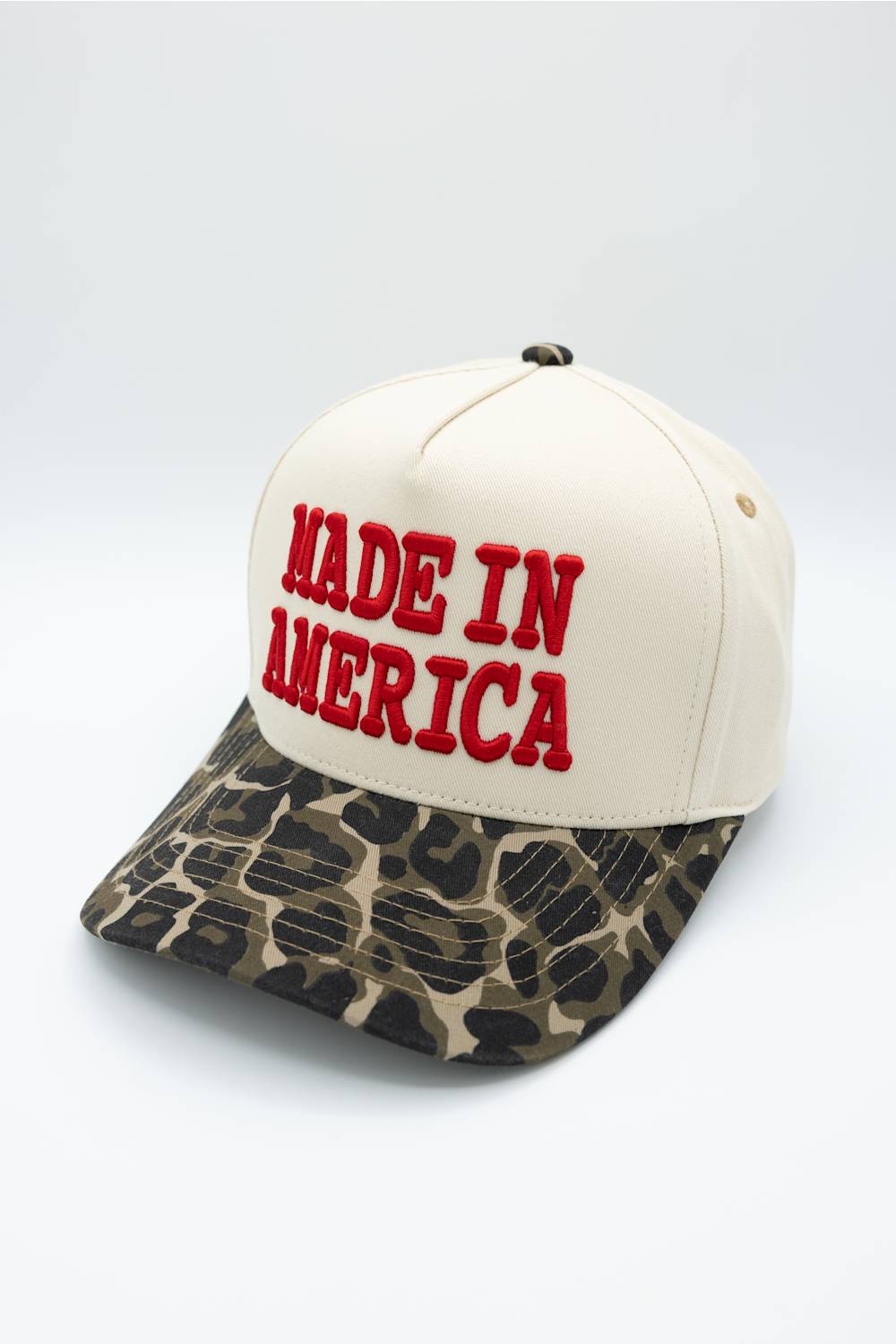 Made In America Trucker Hat for Women in Leopard/Tan
