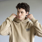 Marsh Wear Badge Hoodie for Men in Sandstone