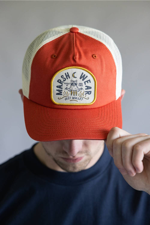 Marsh Wear Campfire Trucker Hat for Men in Burnt Orange