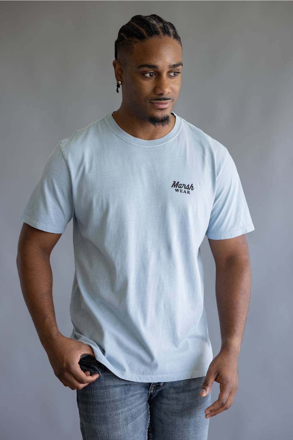 Marsh Wear Heritage Wood T-Shirt for Men in Dusty Blue