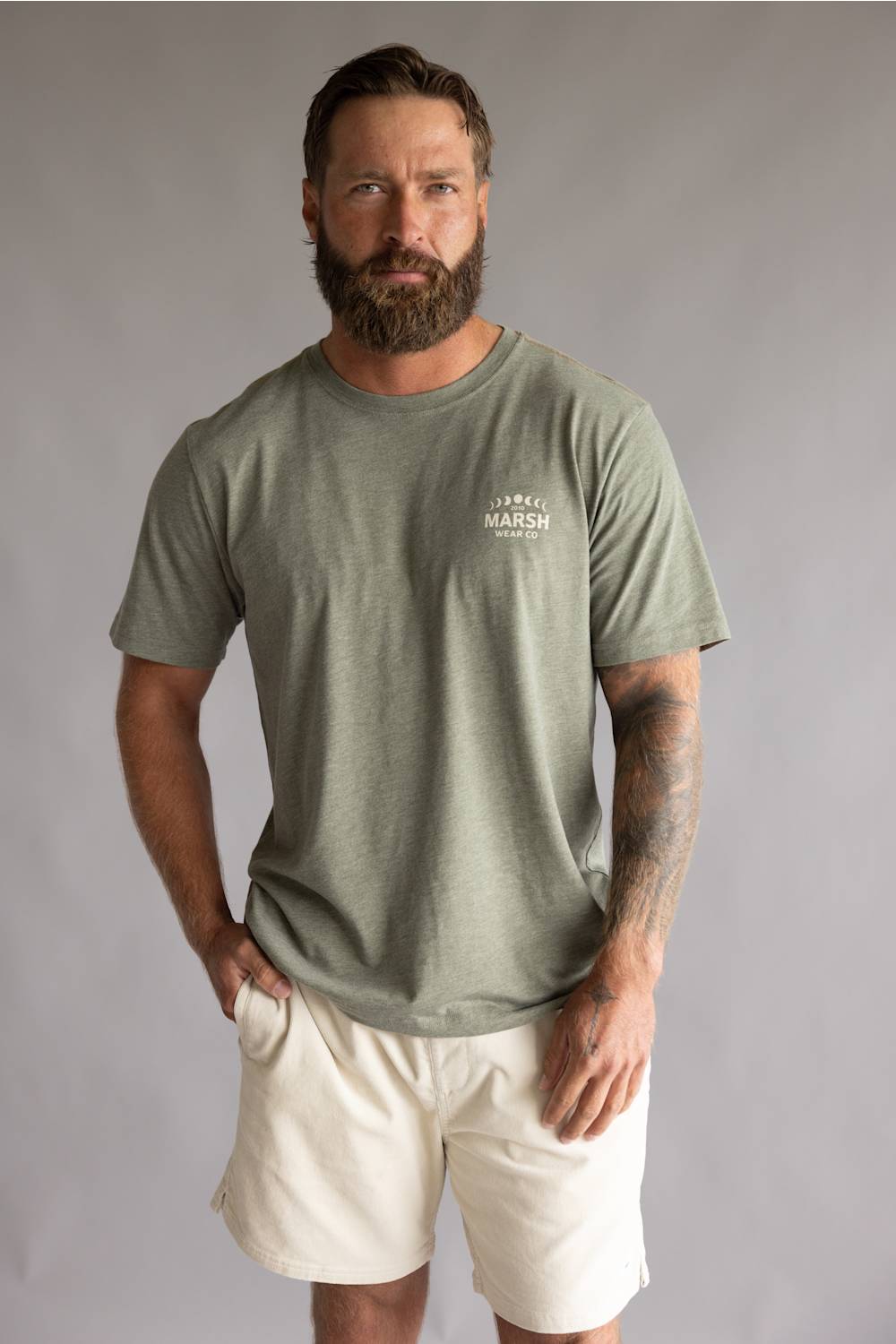 Marsh Wear Lunar T-Shirt for Men in Fossil Heather