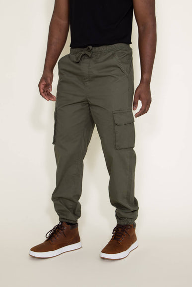 Twill Cargo Joggers for Men in Green