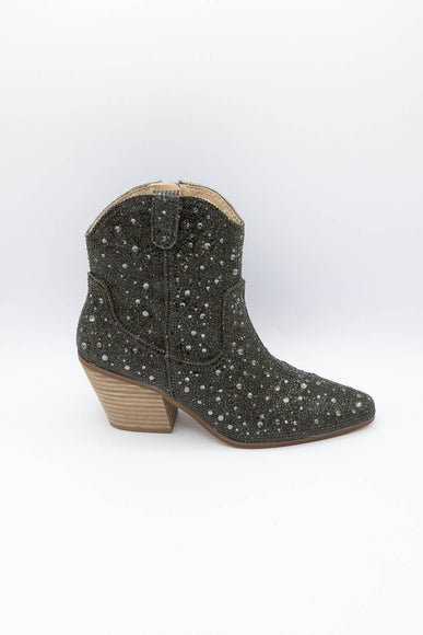 Matisse Harlow Rhinestone Cowboy Booties for Women in Smoke Black