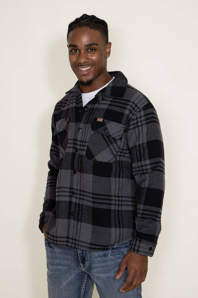 Matix Sherpa Lined Flannel Shacket for Men in Grey/Black