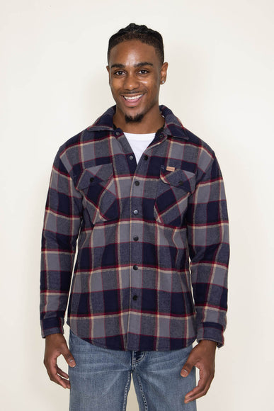 Matix Sherpa Lined Flannel Shacket for Men in Navy
