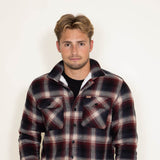 Matix Sherpa Lined Flannel Shacket for Men in Wine