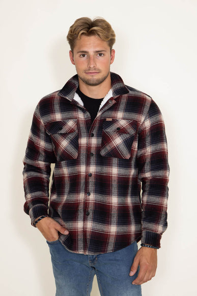 Matix Sherpa Lined Flannel Shacket for Men in Wine