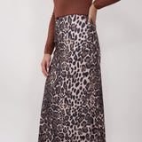 Leopard Print Maxi Skirt for Women in Animal Print