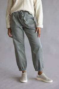 Mica Cropped Jogger Pants for Women in Ash Grey