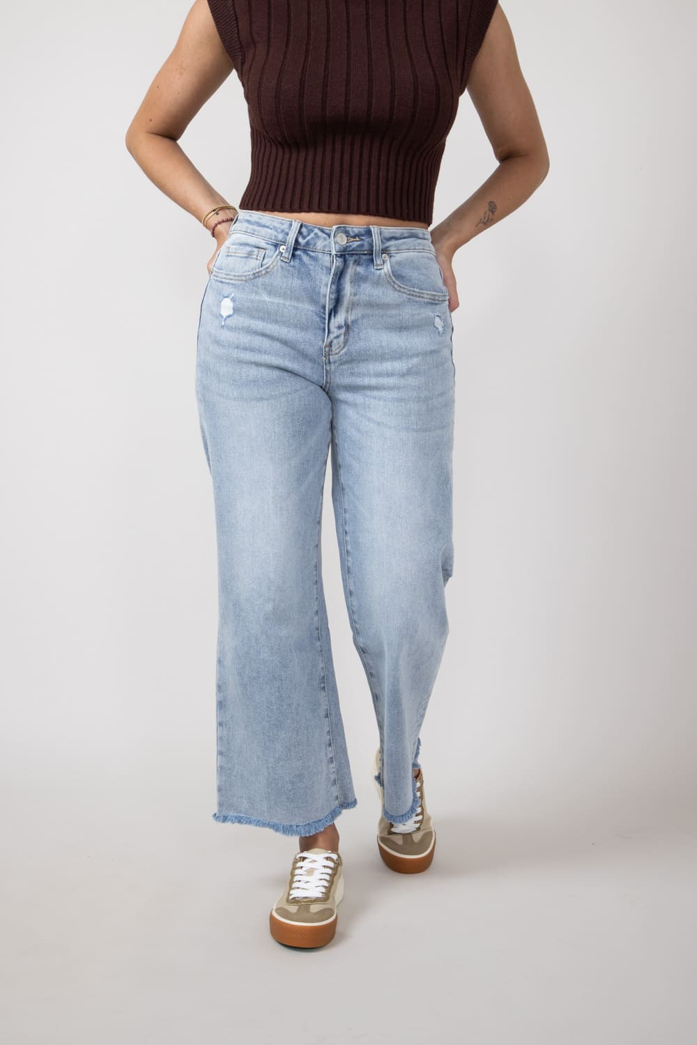 Mica High Wash Clean Wide Leg Jeans for Women