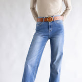 Mica High-Rise Medium Wash Clean Wide Leg Jeans for Women