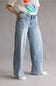 Mica Mid Rise Side Panel Wide Leg Jeans for Women