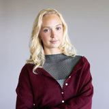 Mimosa Classic Lightweight Cardigan Top for Women in Burgundy