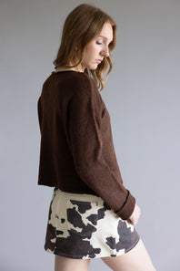 Mimosa Classic Lightweight Cardigan Top for Women in Chocolate