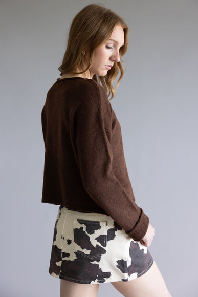 Mimosa Classic Lightweight Cardigan Top for Women in Chocolate