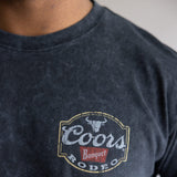 Mineral Wash Coors Rodeo Steer Head T-Shirt for Men in Black