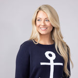 Miracle Anchor Lightweight Sweater for Women in Navy