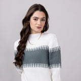 Miracle Stripe Key Sweater for Women in Ivory Sage