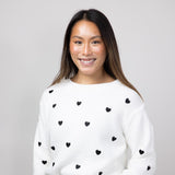 Miracle Heart Sweater for Women in Ivory/Black
