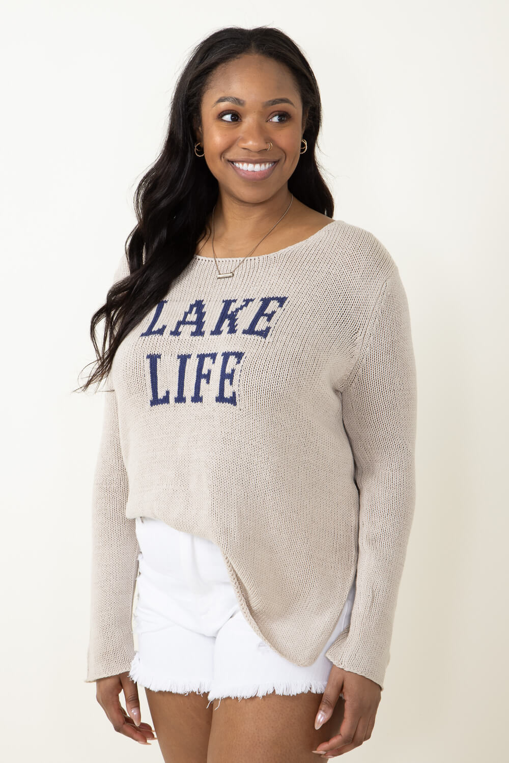 Miracle Lake Life Sweater for Women in Khaki 