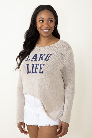 Miracle Lake Life Sweater for Women in Khaki 