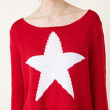 Miracle Star Light Weight Sweater for Women in Red