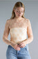 Mock Neck Lace Layering Top for Women in Blush Pink