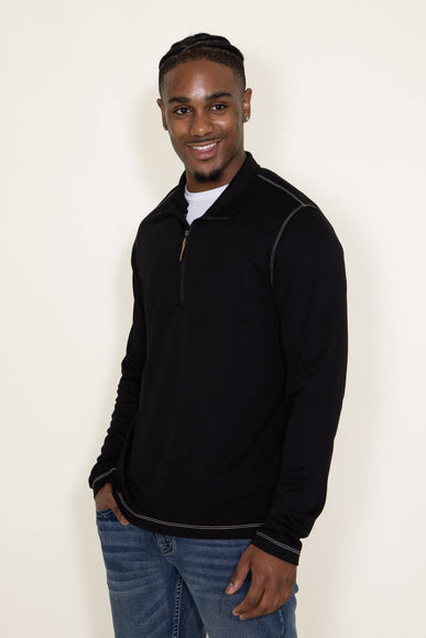 Lightweight 1/4 Zip for Men in Black