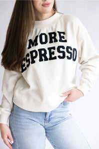 More Espresso Chenille Patch Fleece Mockneck for Women in Beige