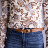 Multi Loop Basic Belt for Women in Brown