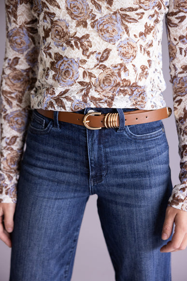 Multi Loop Basic Belt for Women in Brown