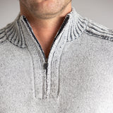 North River 1/4 Zip Neck Chenille Sweater for Men in Grey