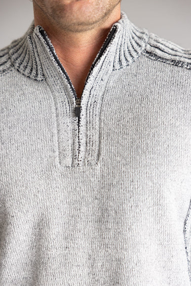 North River 1/4 Zip Neck Chenille Sweater for Men in Grey