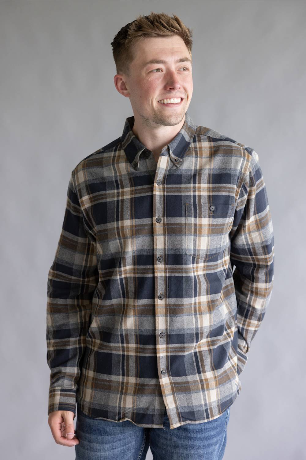 North River Brushed Cotton Shirt for Men in Barn | NRM6500-BARN