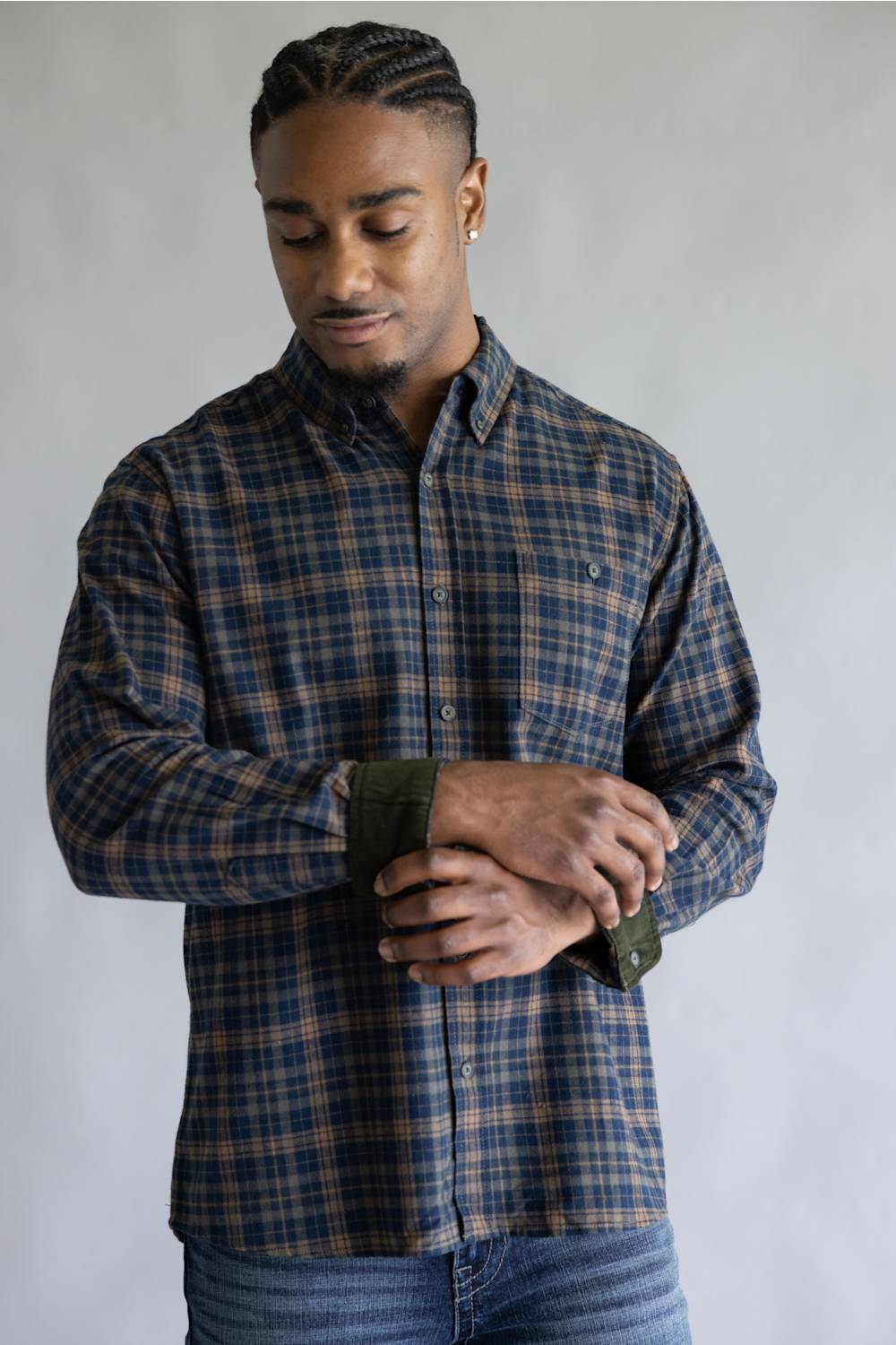 North River Brushed Cotton Shirt for Men in Olive | NRM6500-OLIVENIGHT
