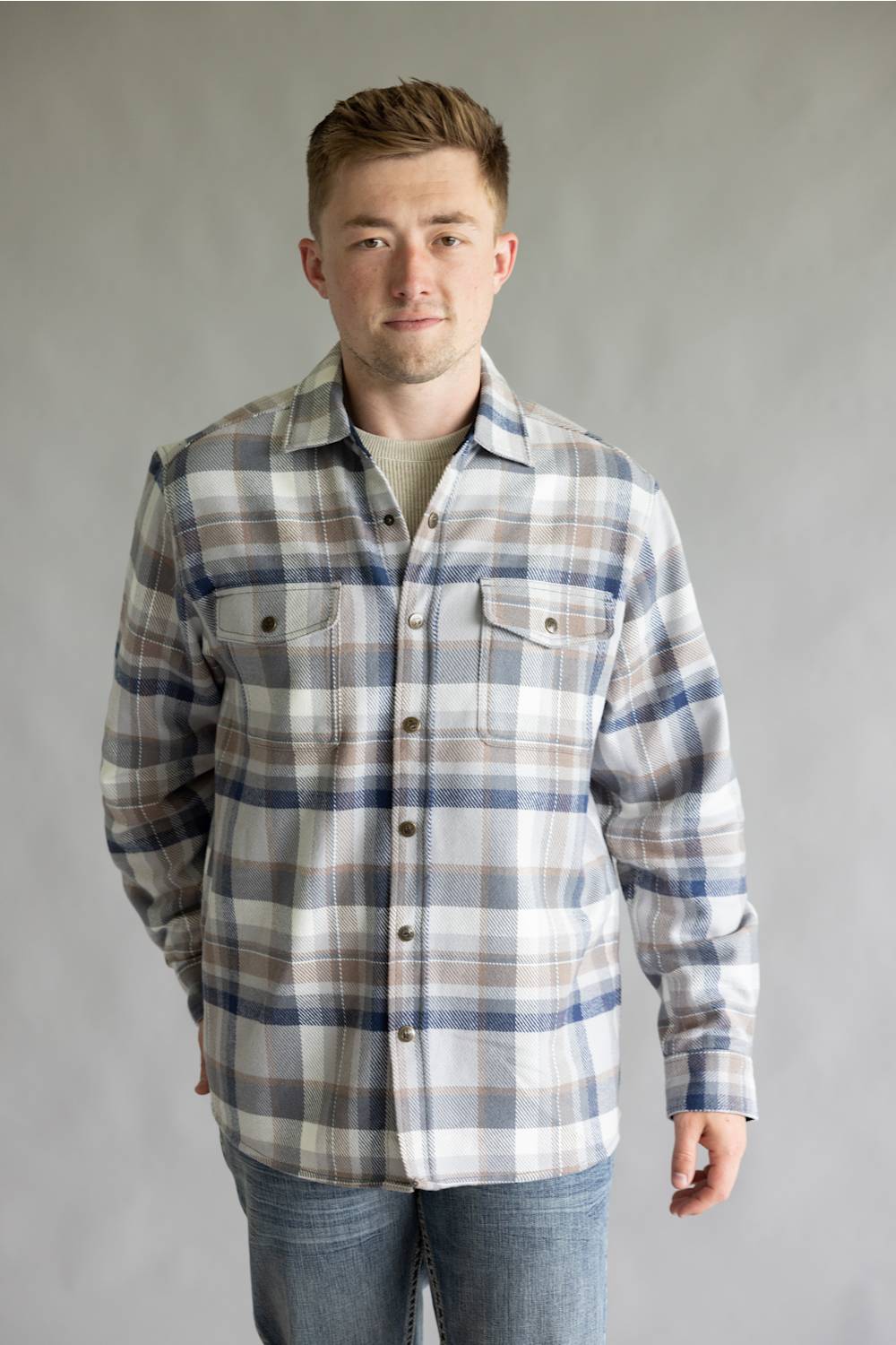 North River Twill Shacket for Men in Cloudburst | NRM8078-CLOUDBURST
